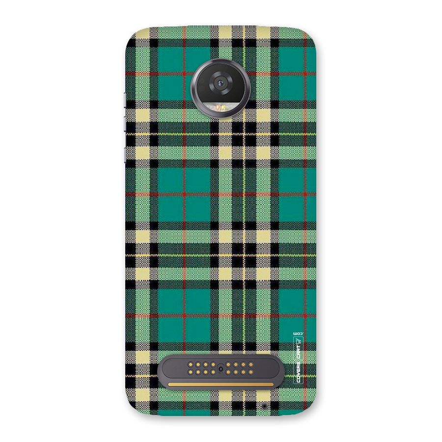 Green Check Back Case for Moto Z2 Play