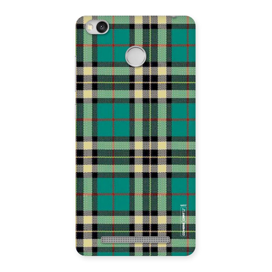 Green Check Back Case for Redmi 3S Prime