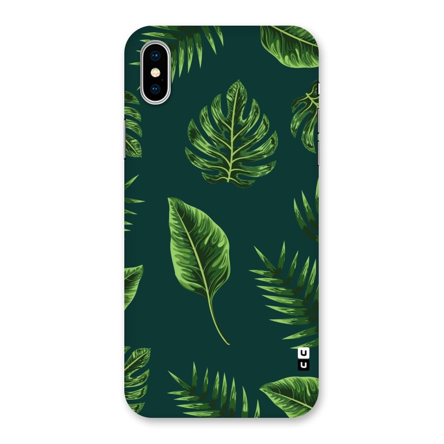 Green Leafs Back Case for iPhone X