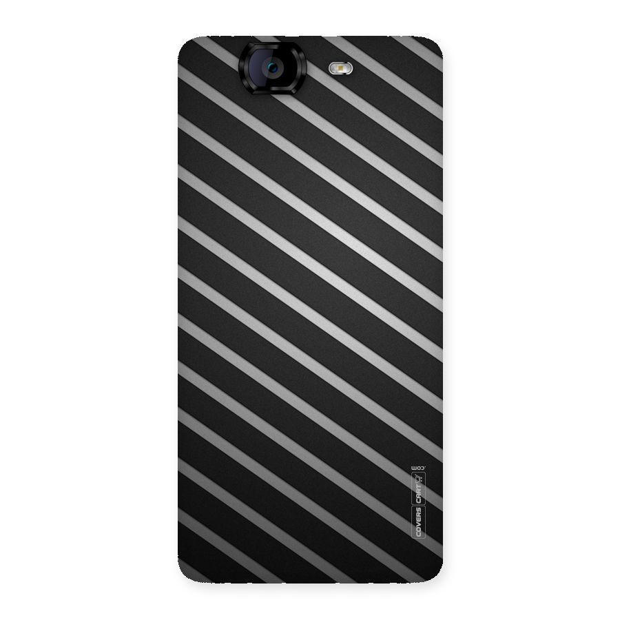 Grey And Black Stripes Back Case for Canvas Knight A350