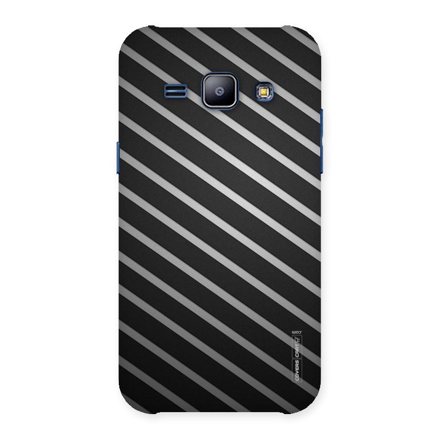 Grey And Black Stripes Back Case for Galaxy J1