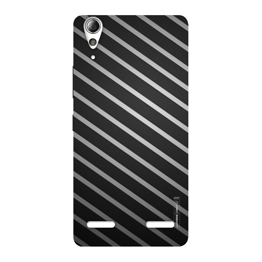 Grey And Black Stripes Back Case for Lenovo A6000