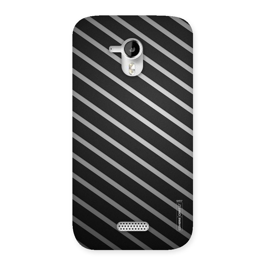 Grey And Black Stripes Back Case for Micromax Canvas HD A116