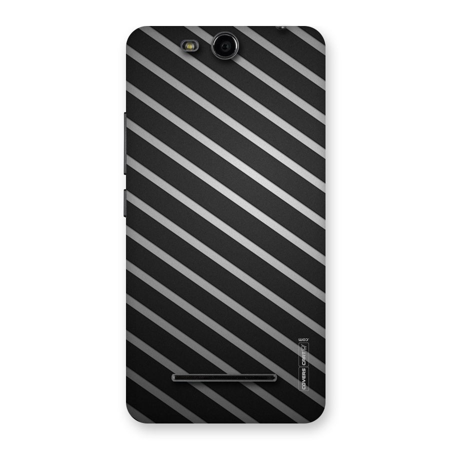 Grey And Black Stripes Back Case for Micromax Canvas Juice 3 Q392