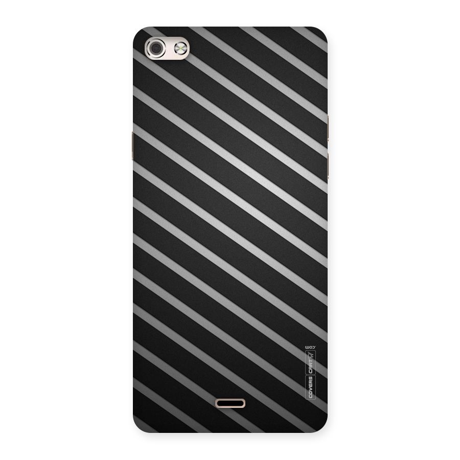 Grey And Black Stripes Back Case for Micromax Canvas Silver 5