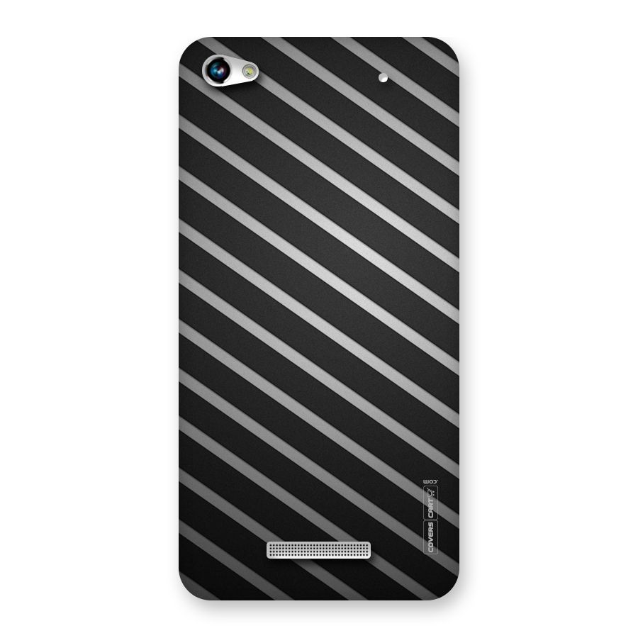 Grey And Black Stripes Back Case for Micromax Hue 2