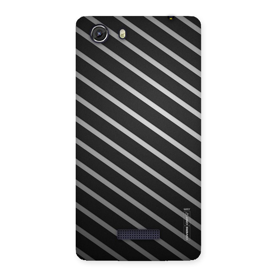 Grey And Black Stripes Back Case for Micromax Unite 3