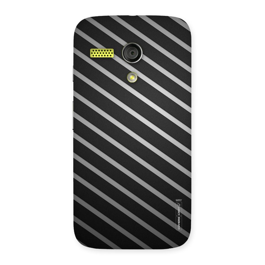 Grey And Black Stripes Back Case for Moto G