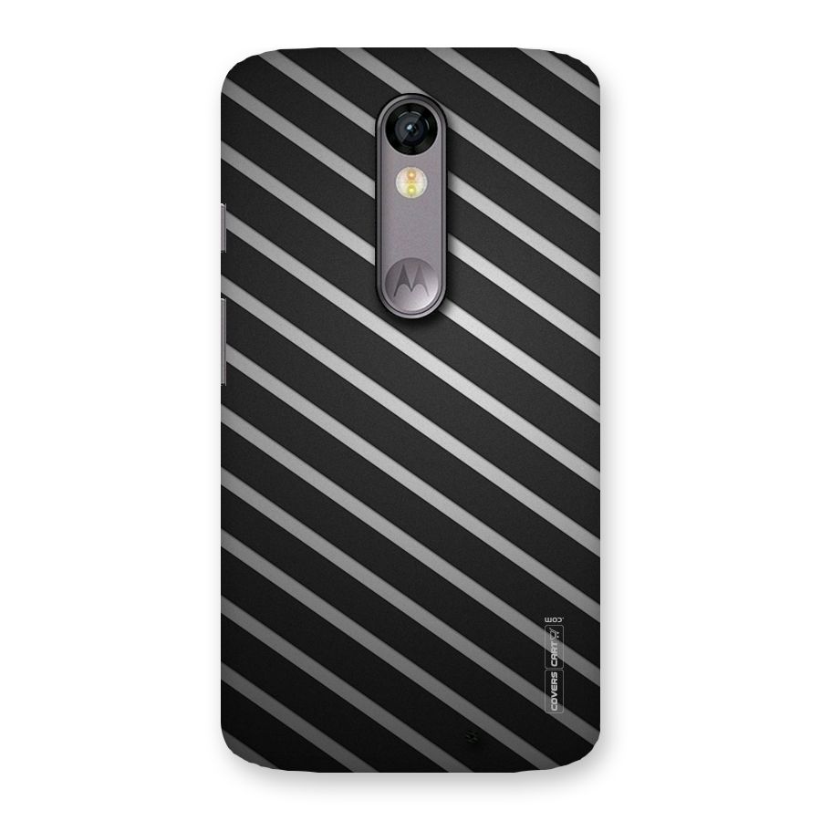 Grey And Black Stripes Back Case for Moto X Force