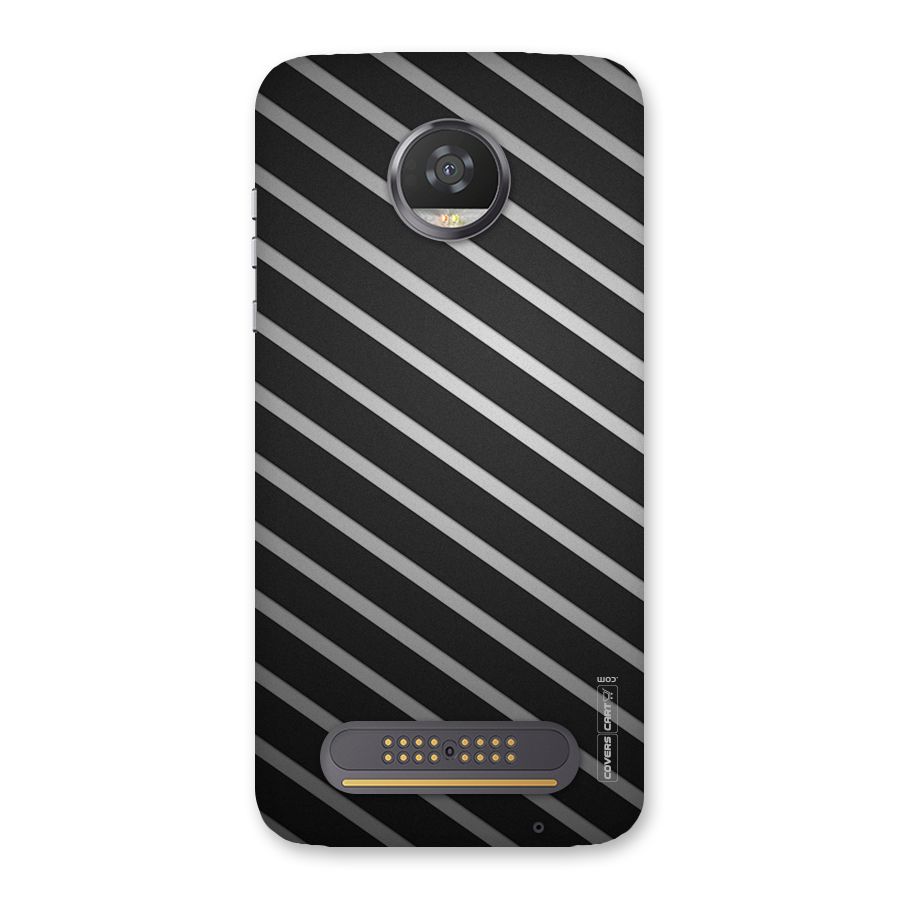 Grey And Black Stripes Back Case for Moto Z2 Play