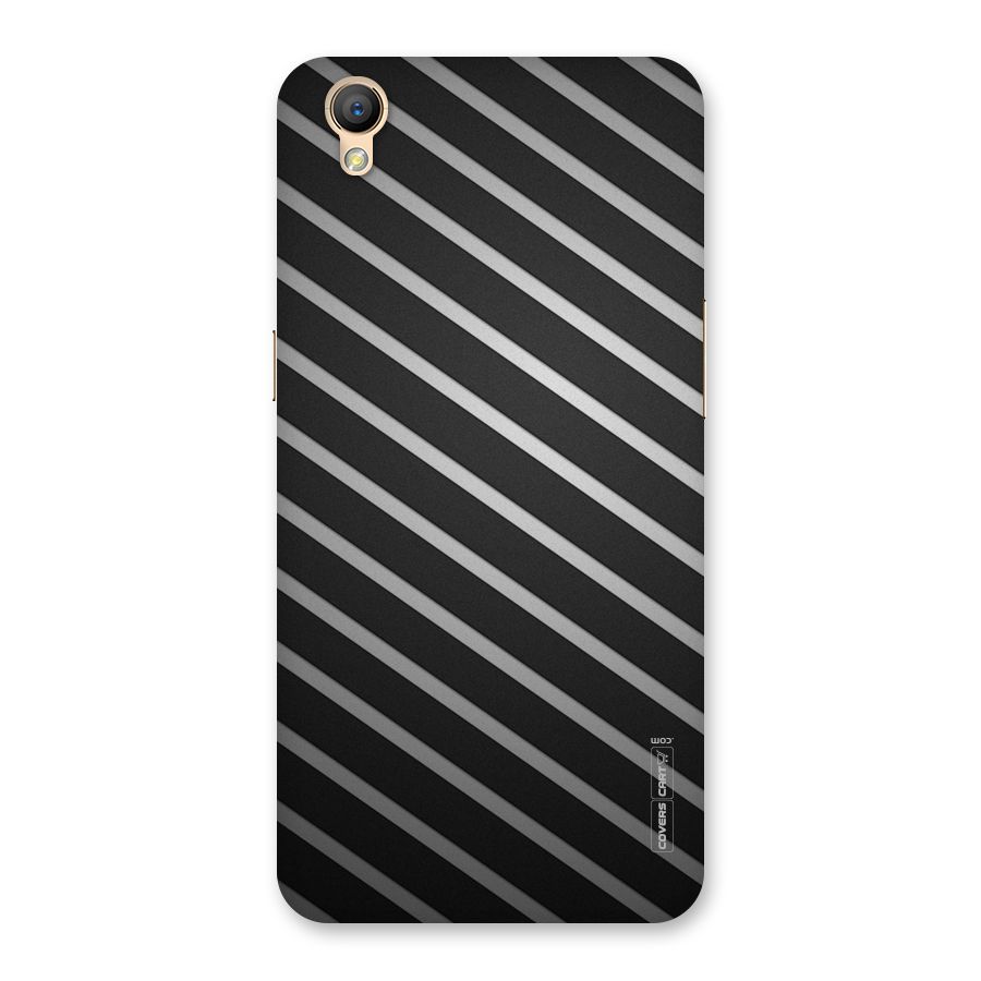 Grey And Black Stripes Back Case for Oppo A37