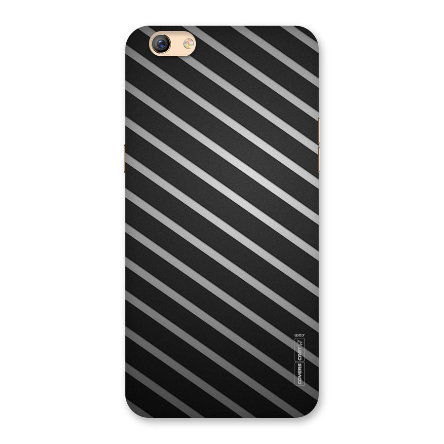Grey And Black Stripes Back Case for Oppo F3 Plus