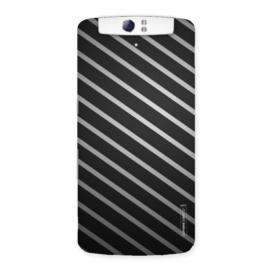 Grey And Black Stripes Back Case for Oppo N1