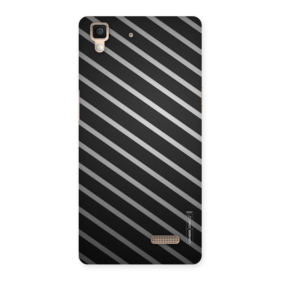 Grey And Black Stripes Back Case for Oppo R7
