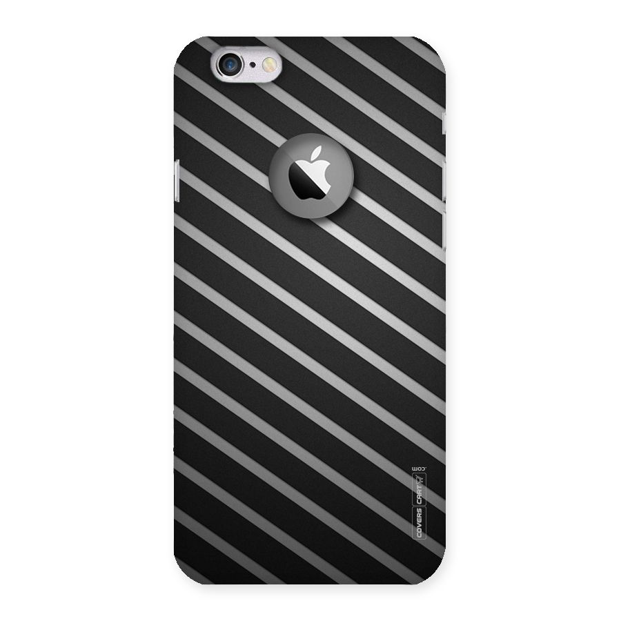 Grey And Black Stripes Back Case for iPhone 6 Logo Cut