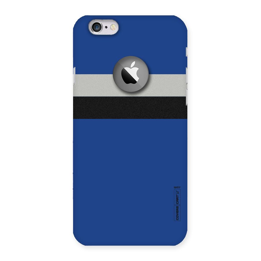 Grey Black Strips Back Case for iPhone 6 Logo Cut