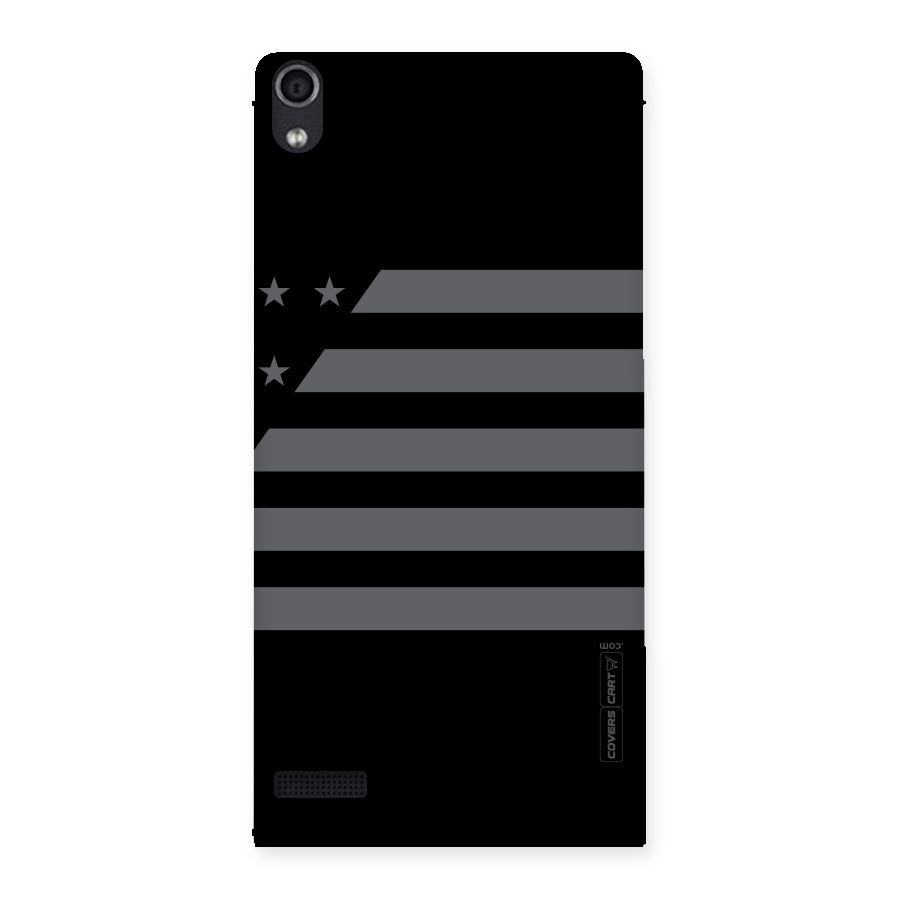 Grey Star Striped Pattern Back Case for Ascend P6