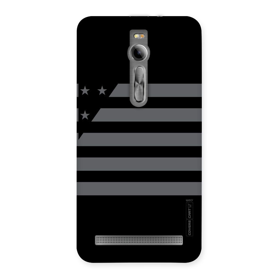 Grey Star Striped Pattern Back Case for Asus Zenfone 2