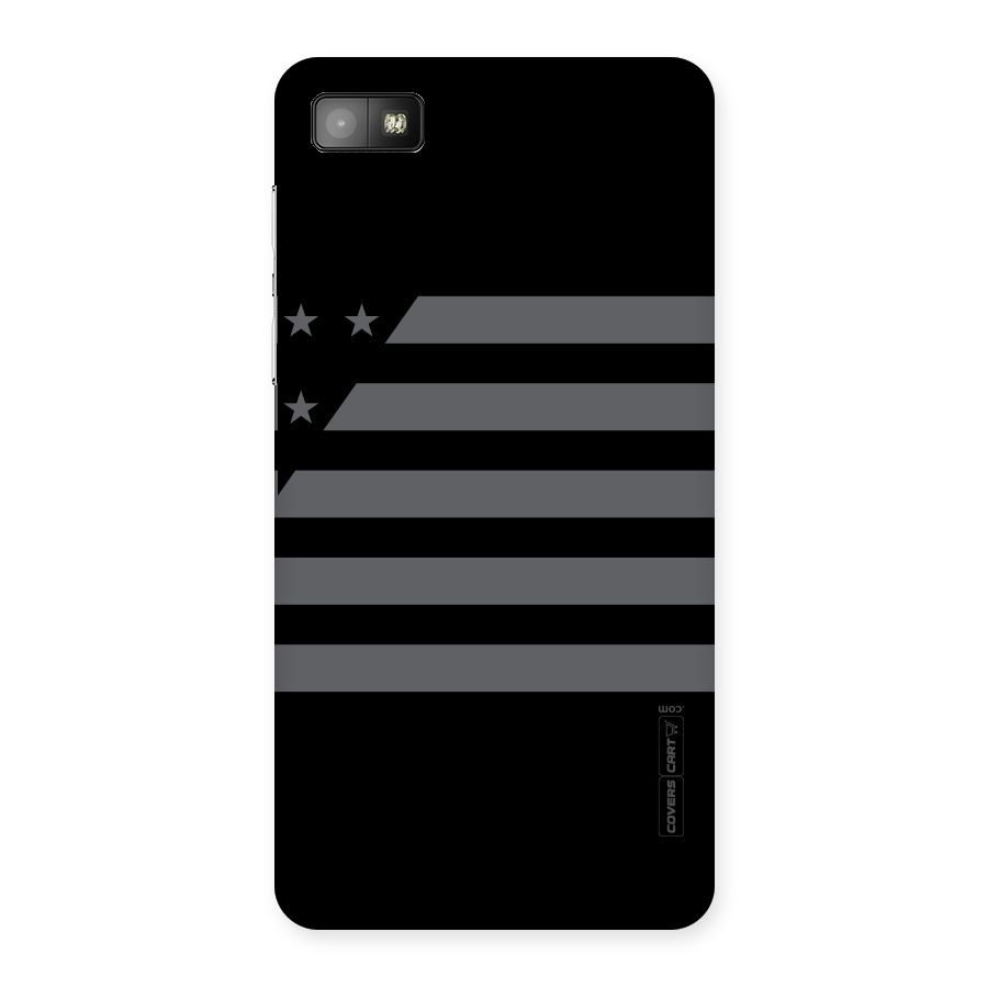Grey Star Striped Pattern Back Case for Blackberry Z10