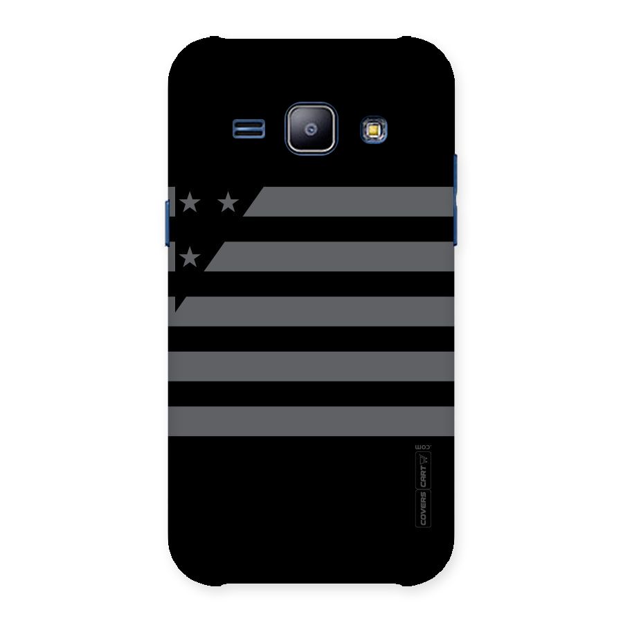 Grey Star Striped Pattern Back Case for Galaxy J1
