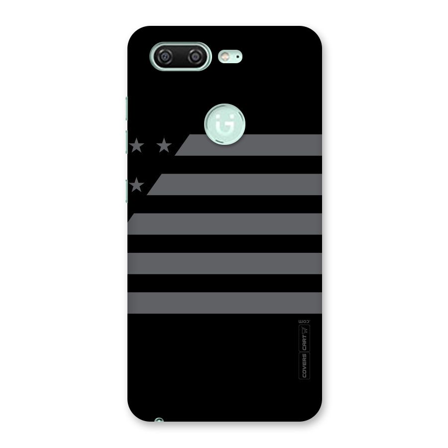 Grey Star Striped Pattern Back Case for Gionee S10