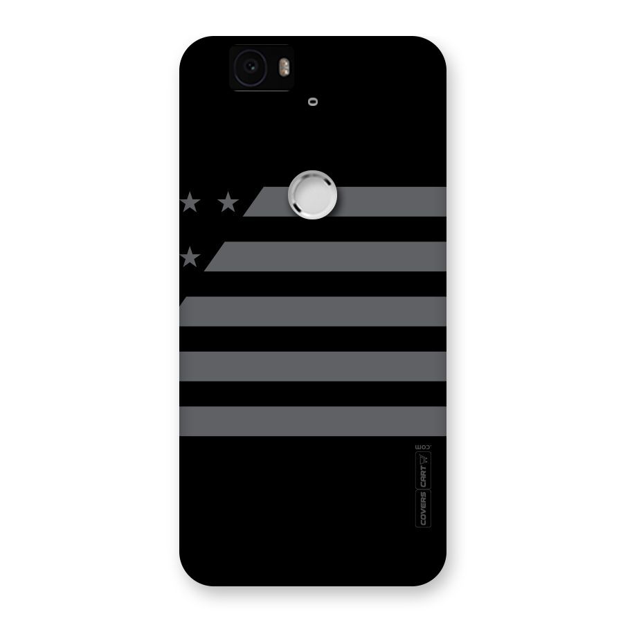 Grey Star Striped Pattern Back Case for Google Nexus-6P