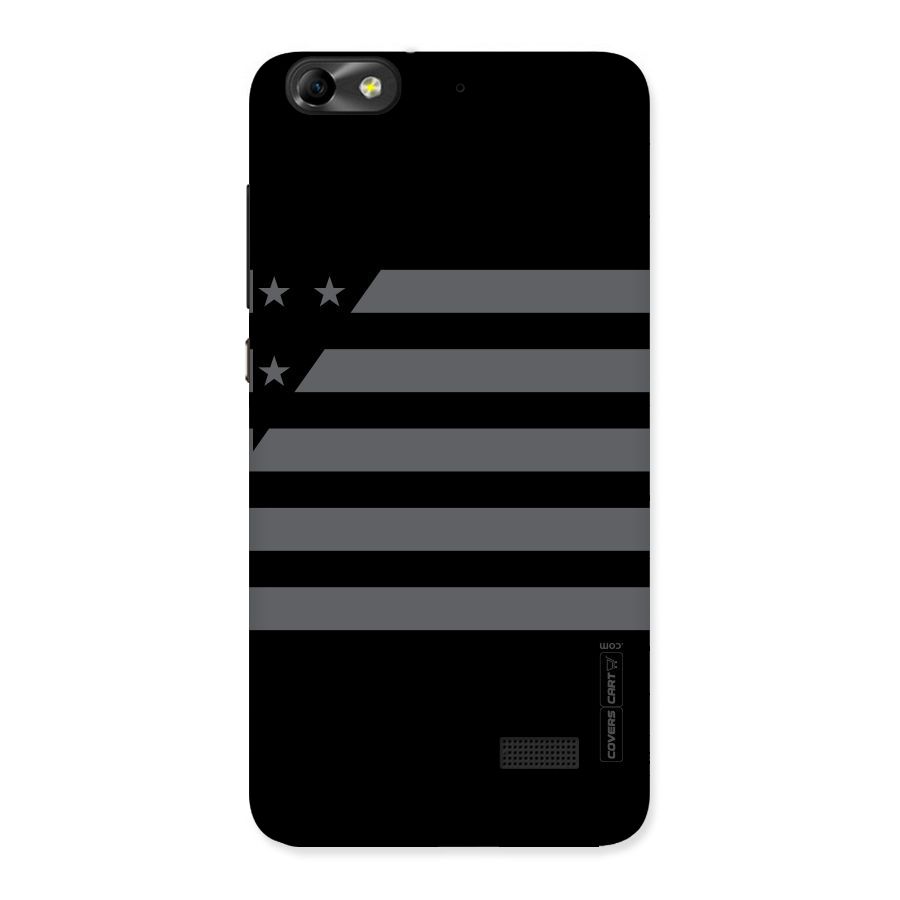 Grey Star Striped Pattern Back Case for Honor 4C