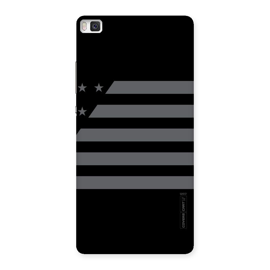 Grey Star Striped Pattern Back Case for Huawei P8