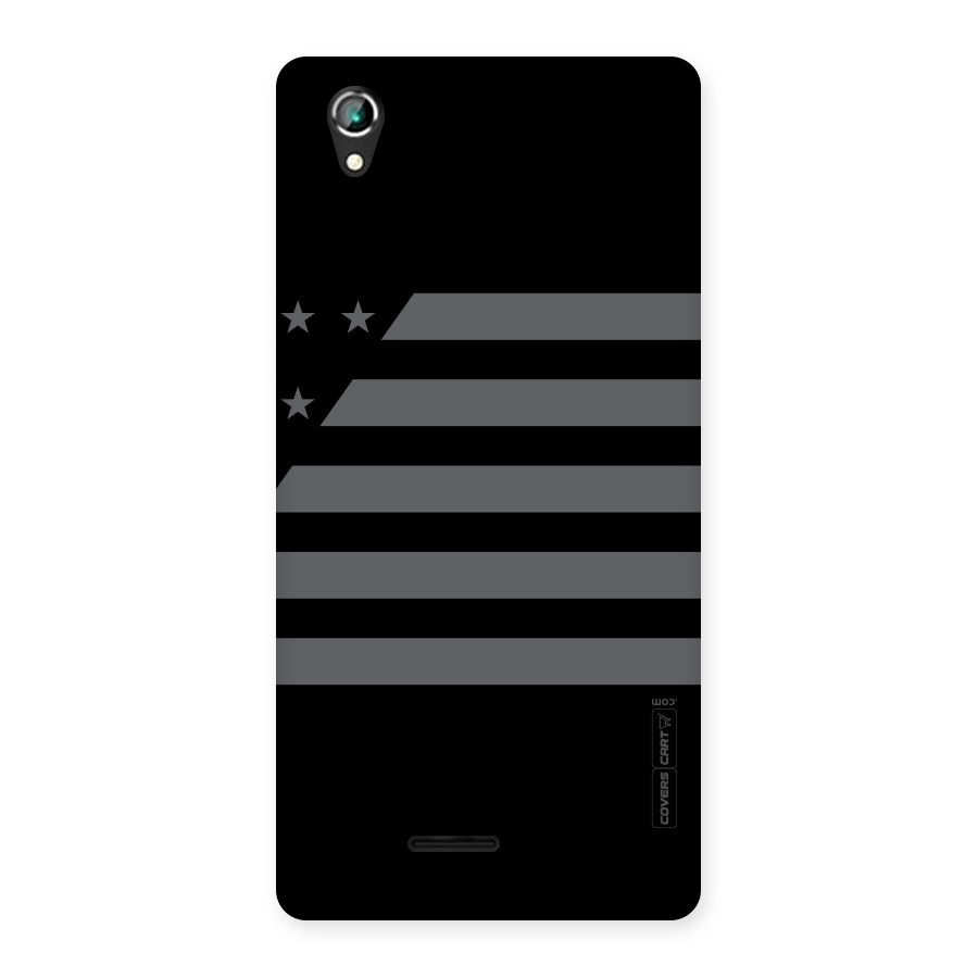 Grey Star Striped Pattern Back Case for Lava Iris 800