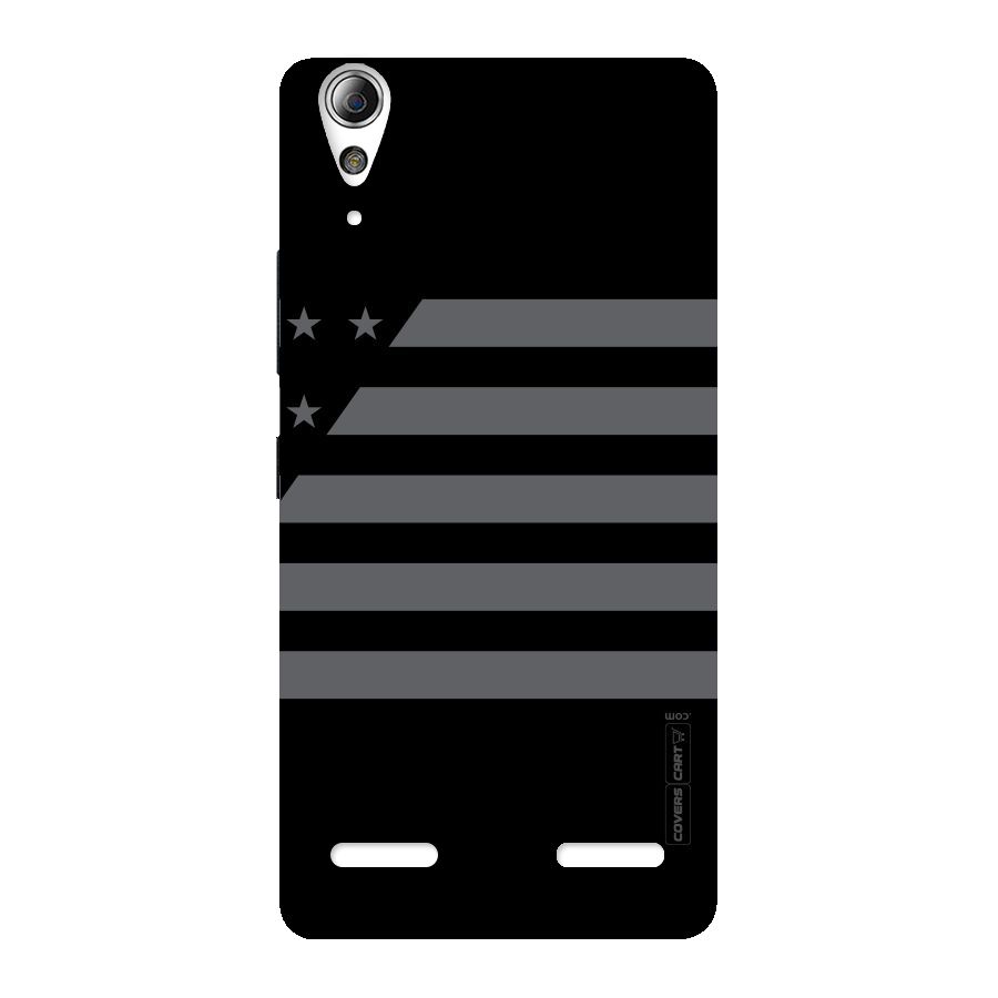 Grey Star Striped Pattern Back Case for Lenovo A6000 Plus