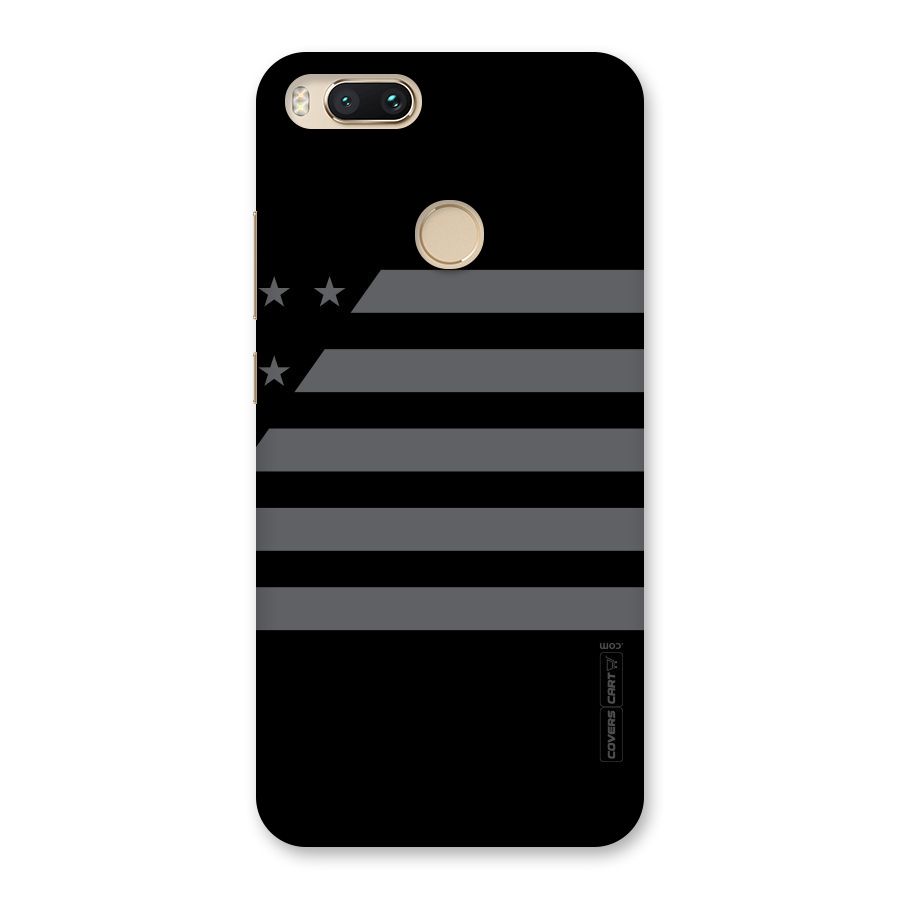 Grey Star Striped Pattern Back Case for Mi A1