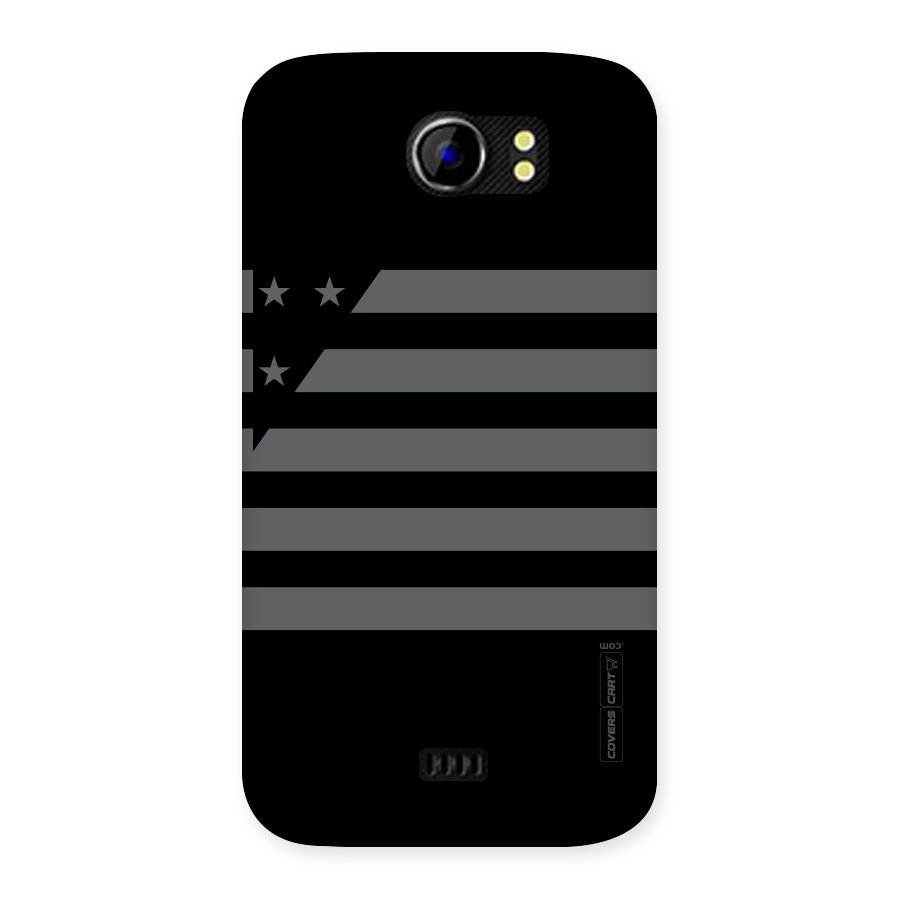Grey Star Striped Pattern Back Case for Micromax Canvas 2 A110