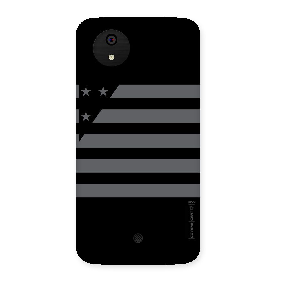 Grey Star Striped Pattern Back Case for Micromax Canvas A1