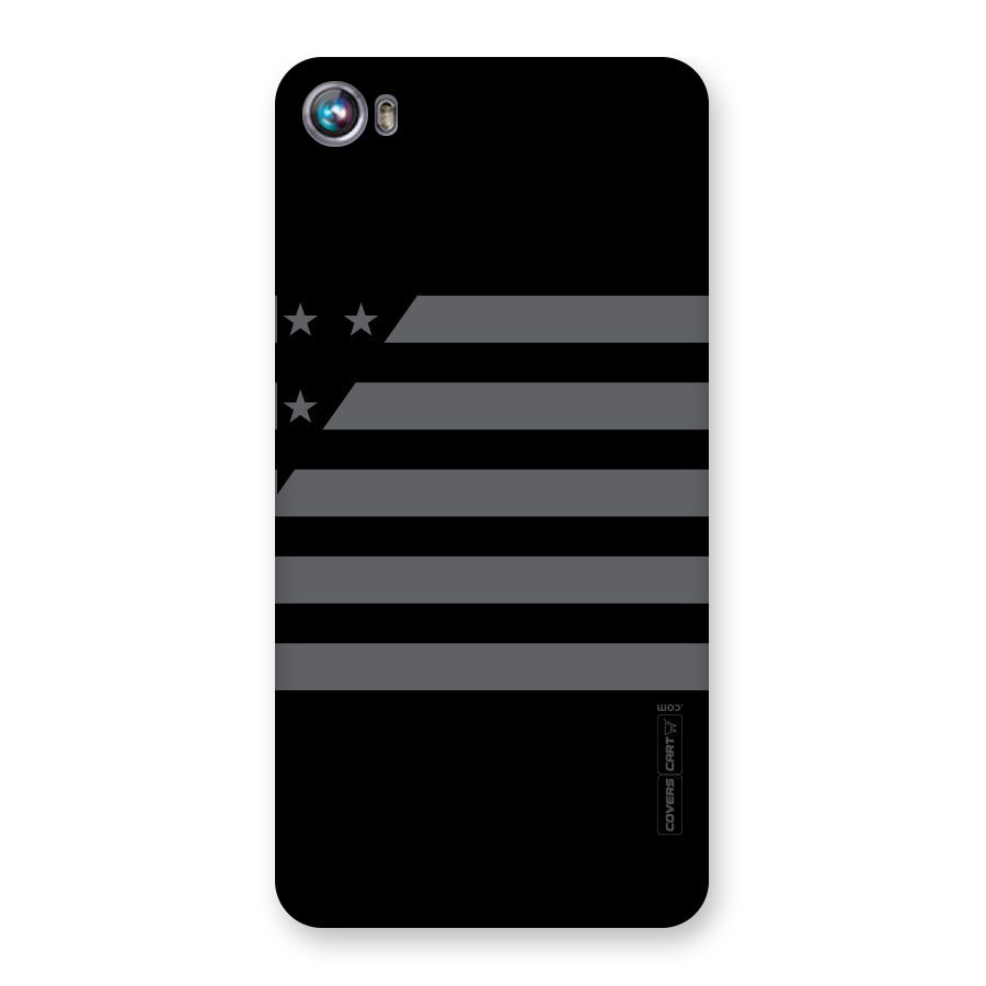 Grey Star Striped Pattern Back Case for Micromax Canvas Fire 4 A107