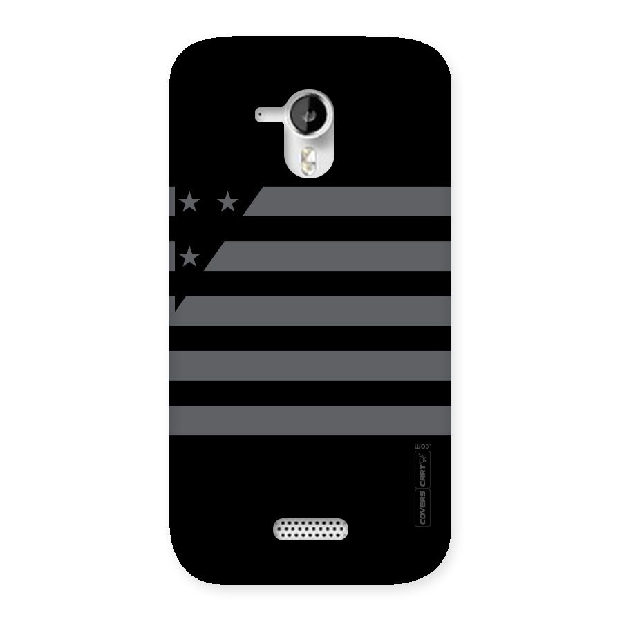 Grey Star Striped Pattern Back Case for Micromax Canvas HD A116
