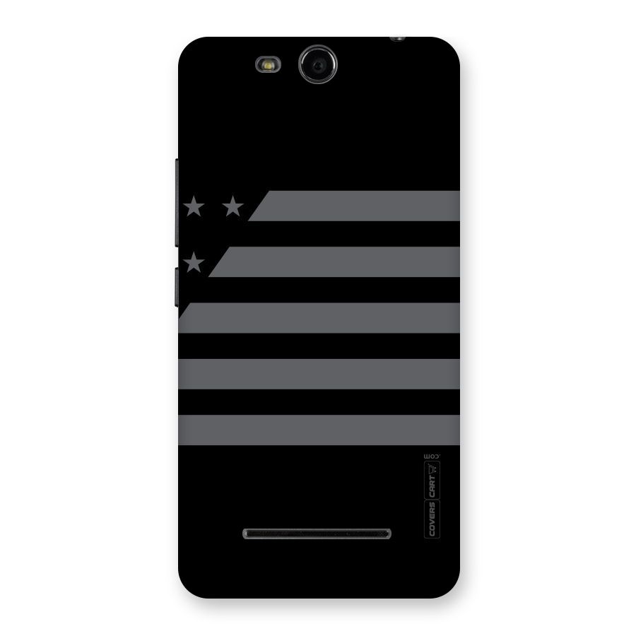 Grey Star Striped Pattern Back Case for Micromax Canvas Juice 3 Q392