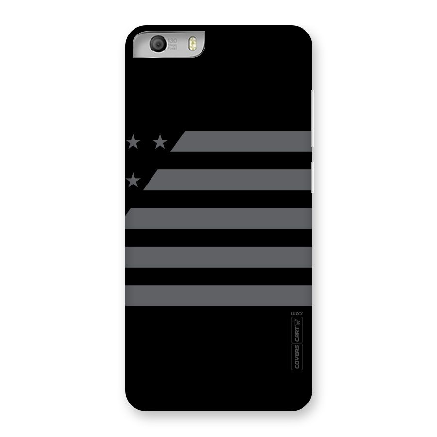 Grey Star Striped Pattern Back Case for Micromax Canvas Knight 2