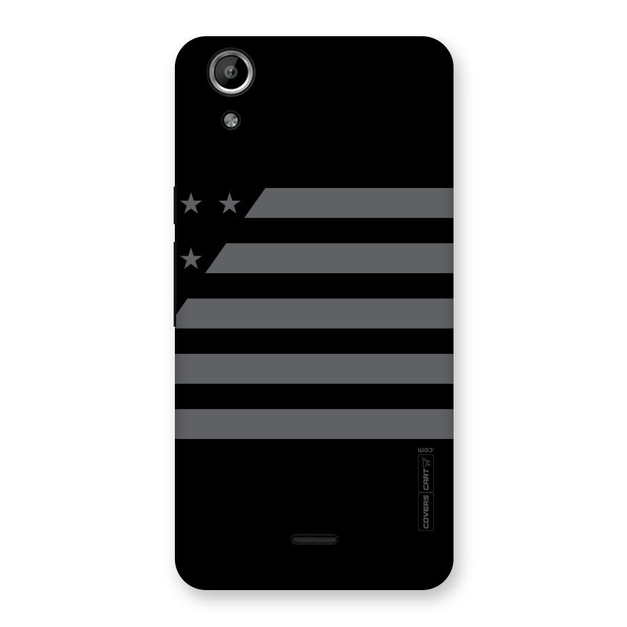Grey Star Striped Pattern Back Case for Micromax Canvas Selfie Lens Q345