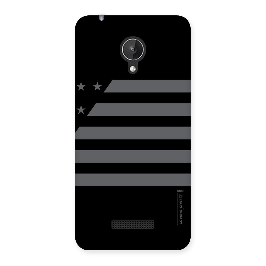 Grey Star Striped Pattern Back Case for Micromax Canvas Spark Q380
