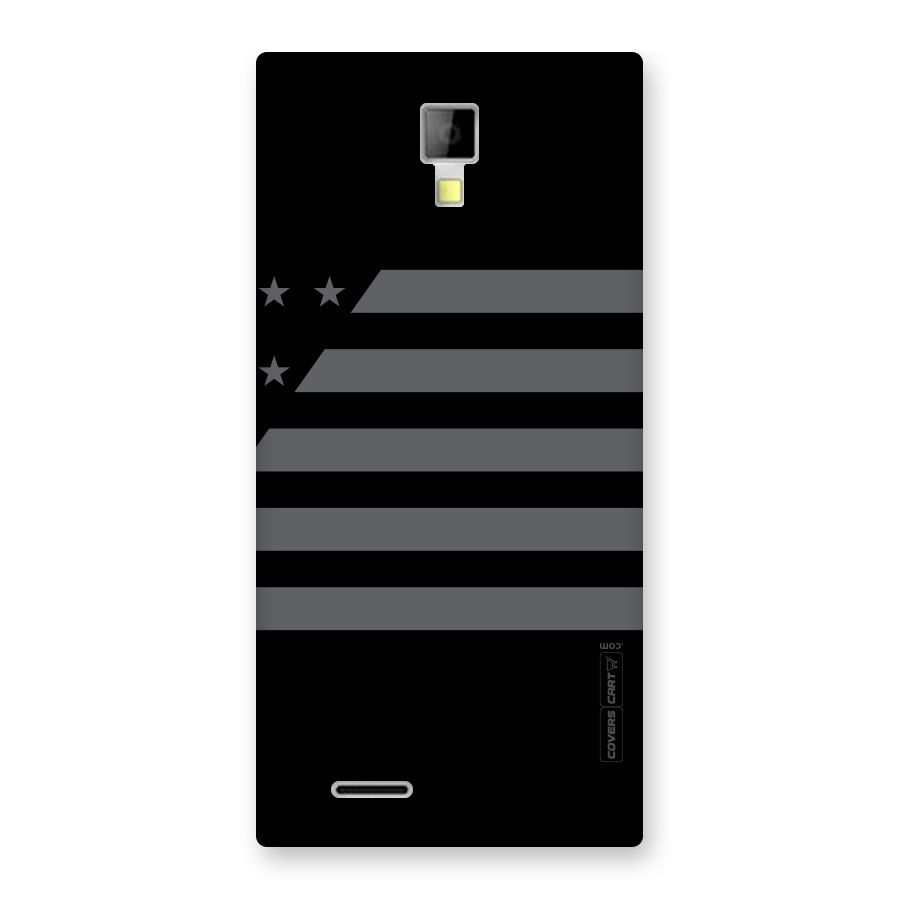 Grey Star Striped Pattern Back Case for Micromax Canvas Xpress A99