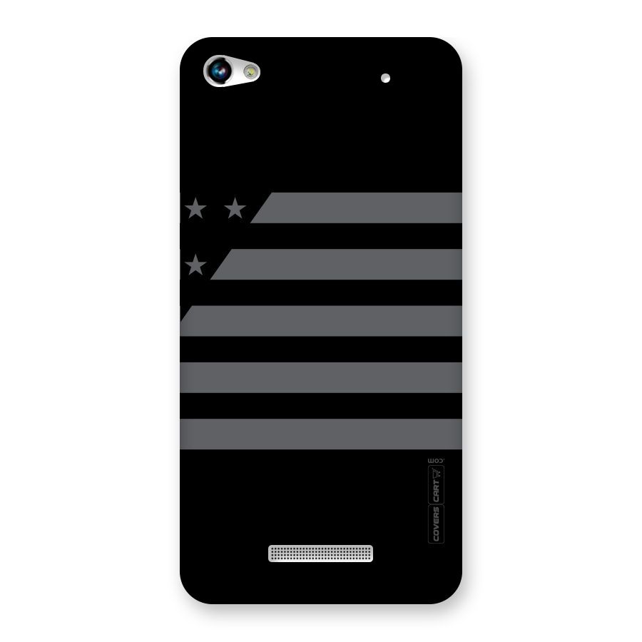 Grey Star Striped Pattern Back Case for Micromax Hue 2