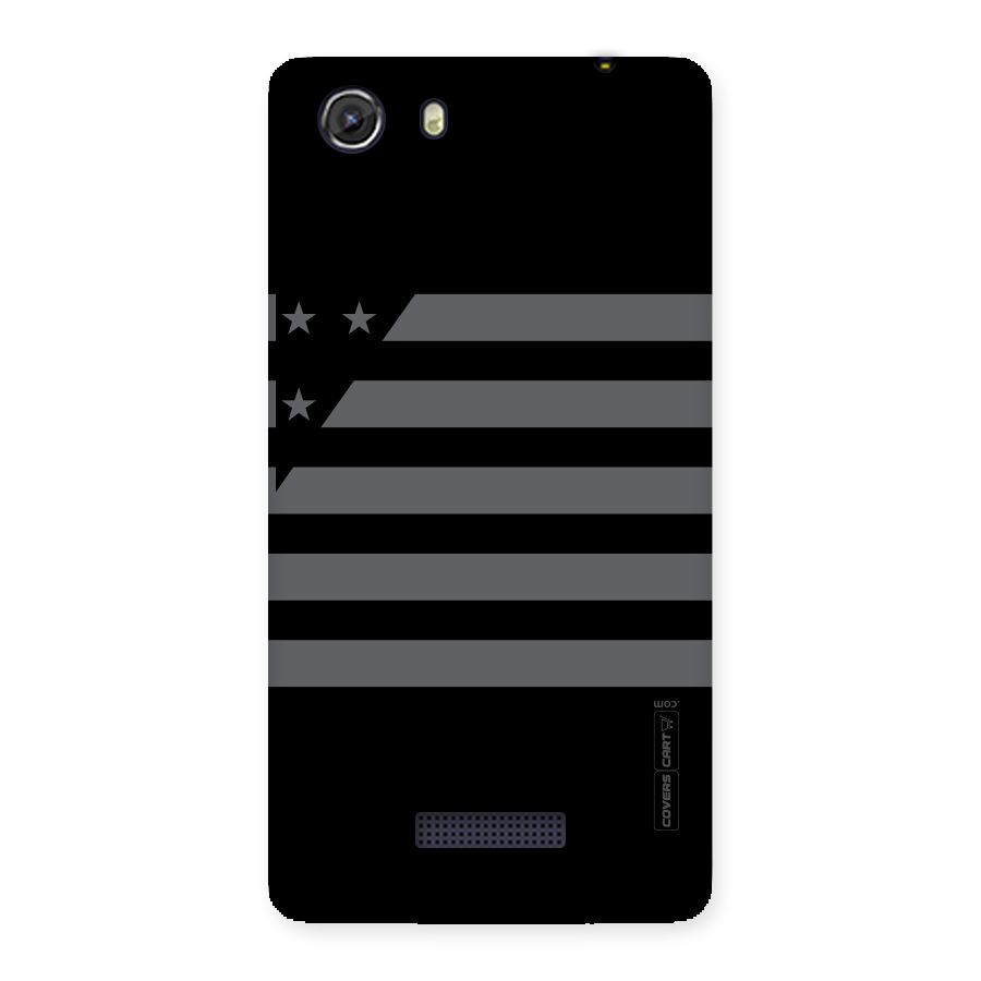 Grey Star Striped Pattern Back Case for Micromax Unite 3