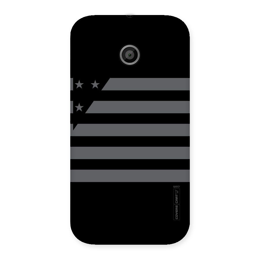 Grey Star Striped Pattern Back Case for Moto E