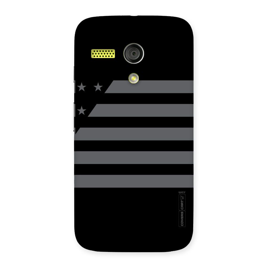 Grey Star Striped Pattern Back Case for Moto G