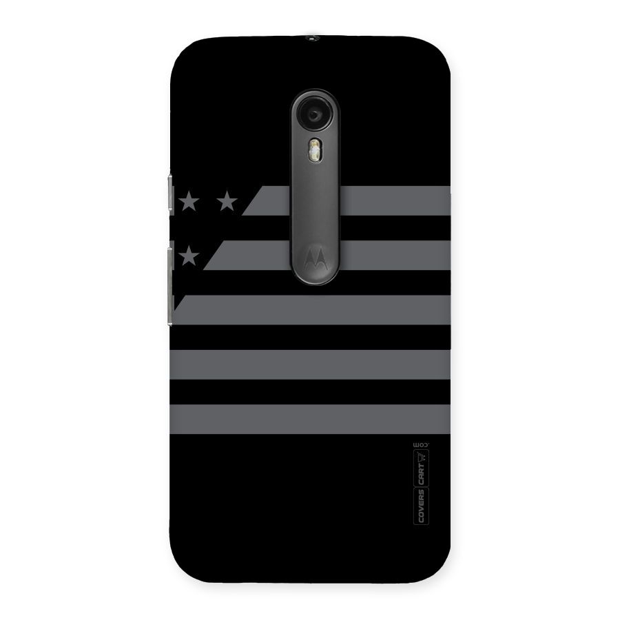 Grey Star Striped Pattern Back Case for Moto G3