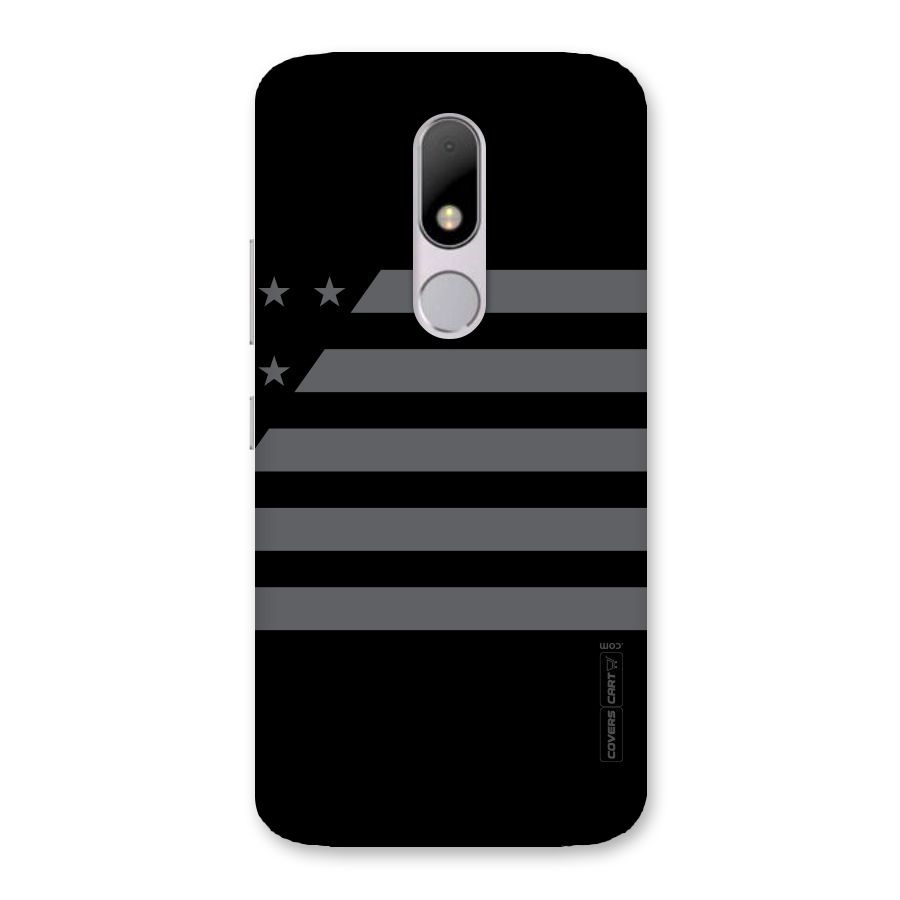 Grey Star Striped Pattern Back Case for Moto M