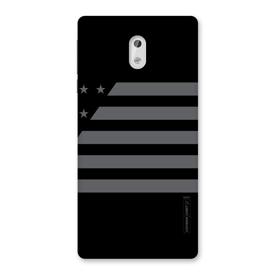 Grey Star Striped Pattern Back Case for Nokia 3