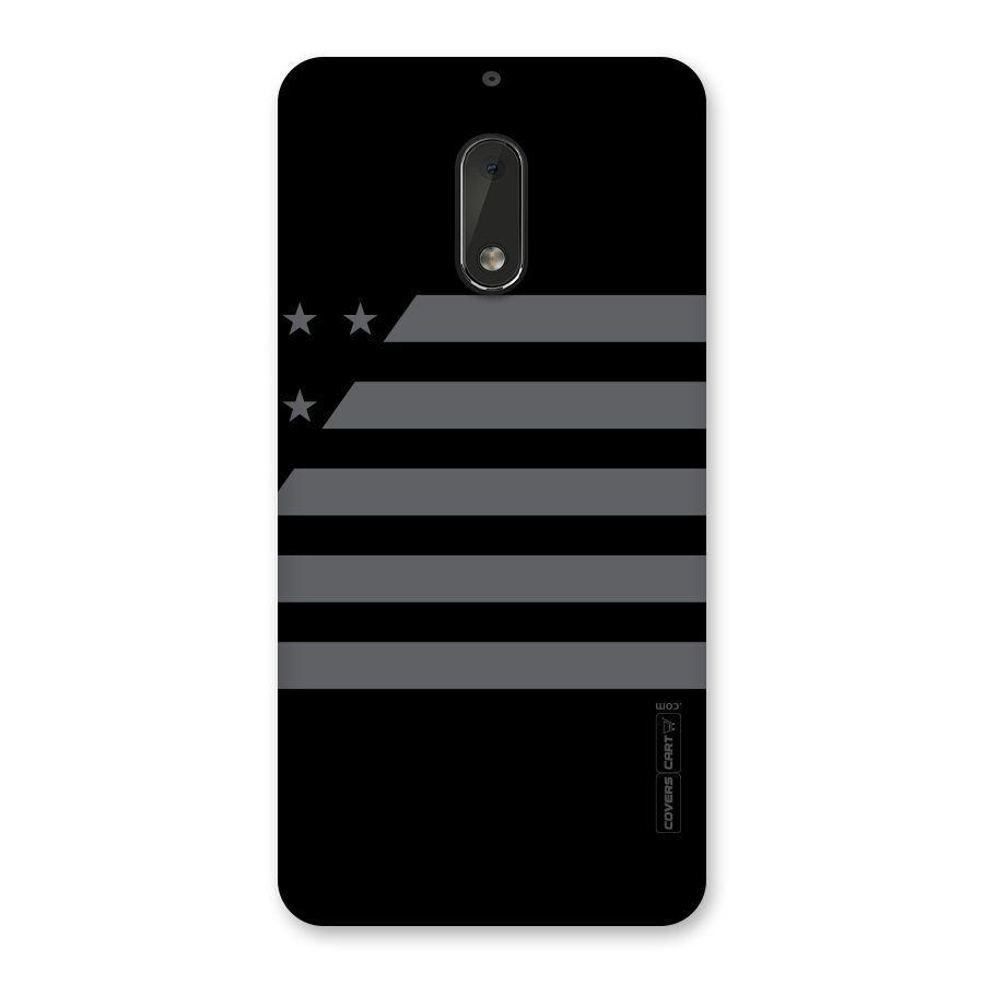 Grey Star Striped Pattern Back Case for Nokia 6