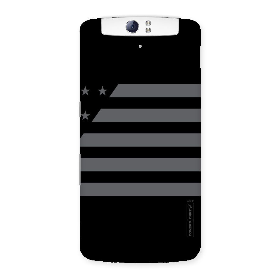 Grey Star Striped Pattern Back Case for Oppo N1