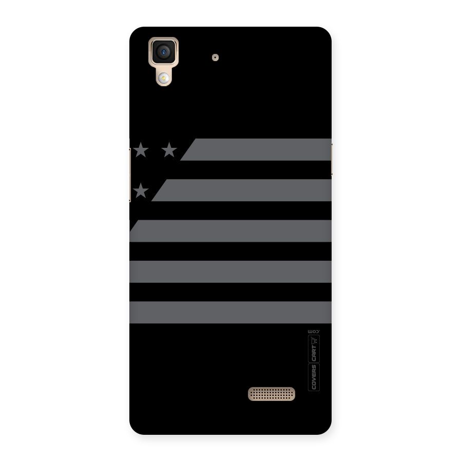 Grey Star Striped Pattern Back Case for Oppo R7